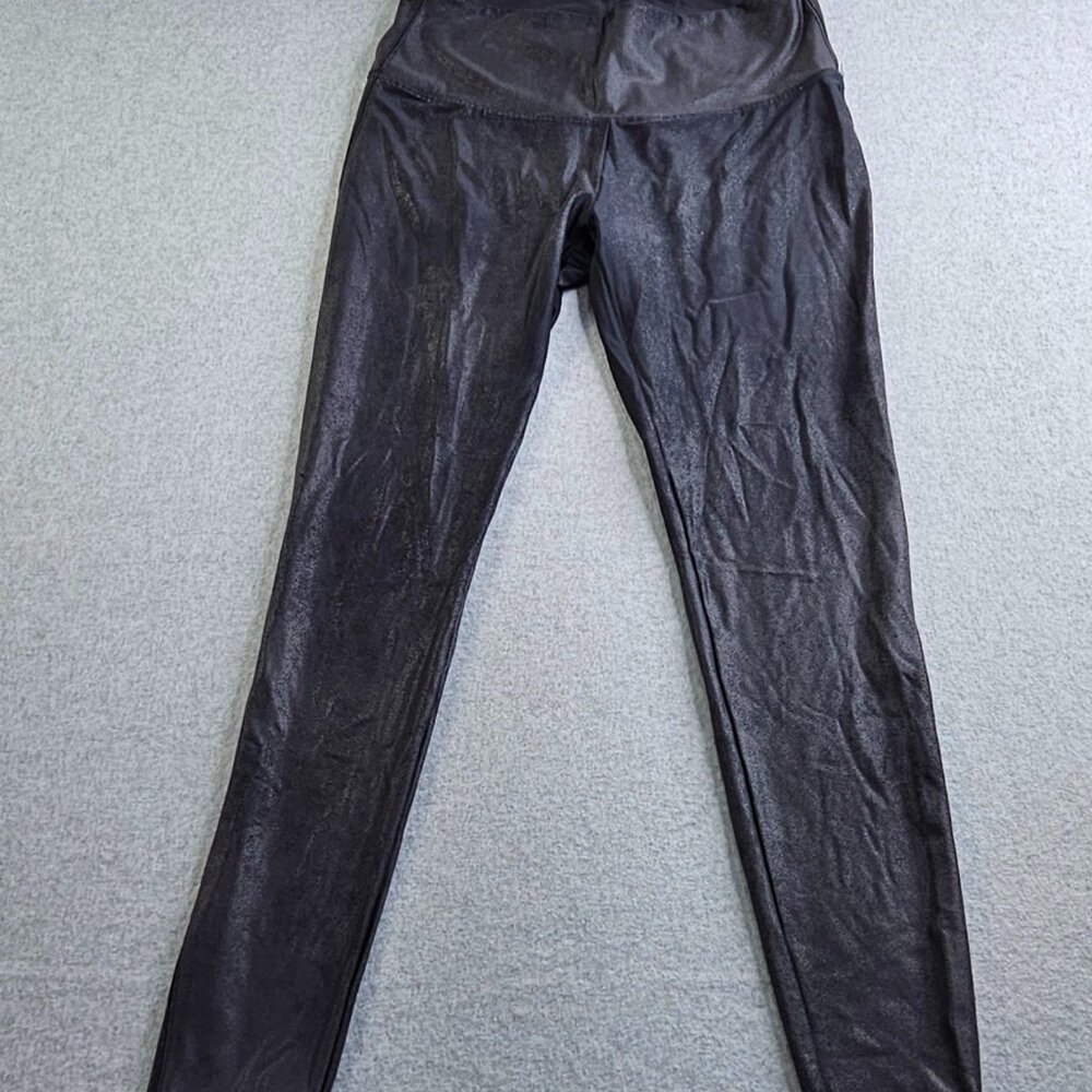 Time And Tru Womens Legging Black Faux Leather Size M